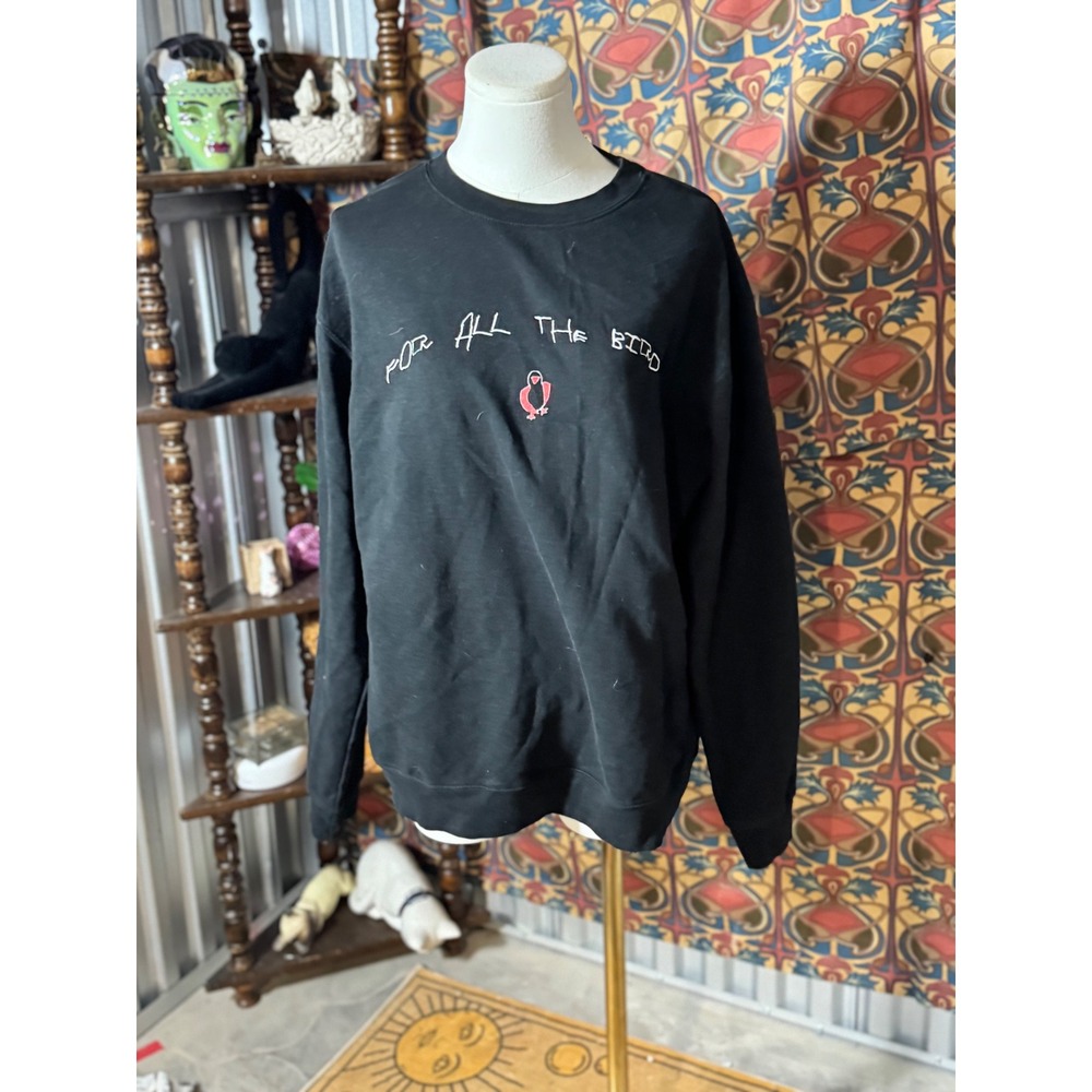 Birdbrain For All The‎ Birds Graphic Print Sweatshirt Black Large
